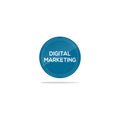 Digital marketing hiring text in bluecircle Royalty Free Stock Photo